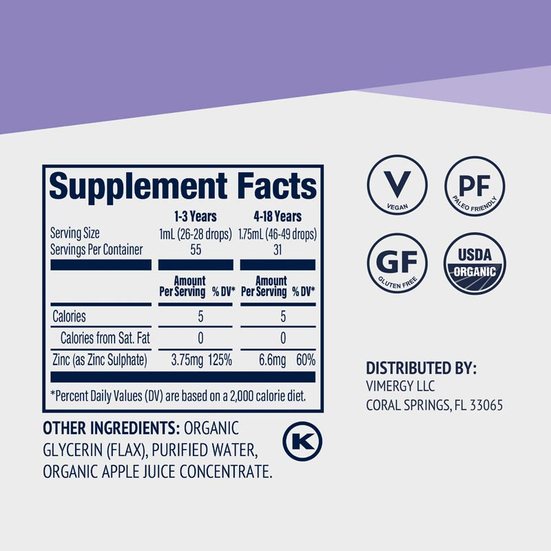 Vimergy Kids Organic Liquid Zinc - RealLifeHealing