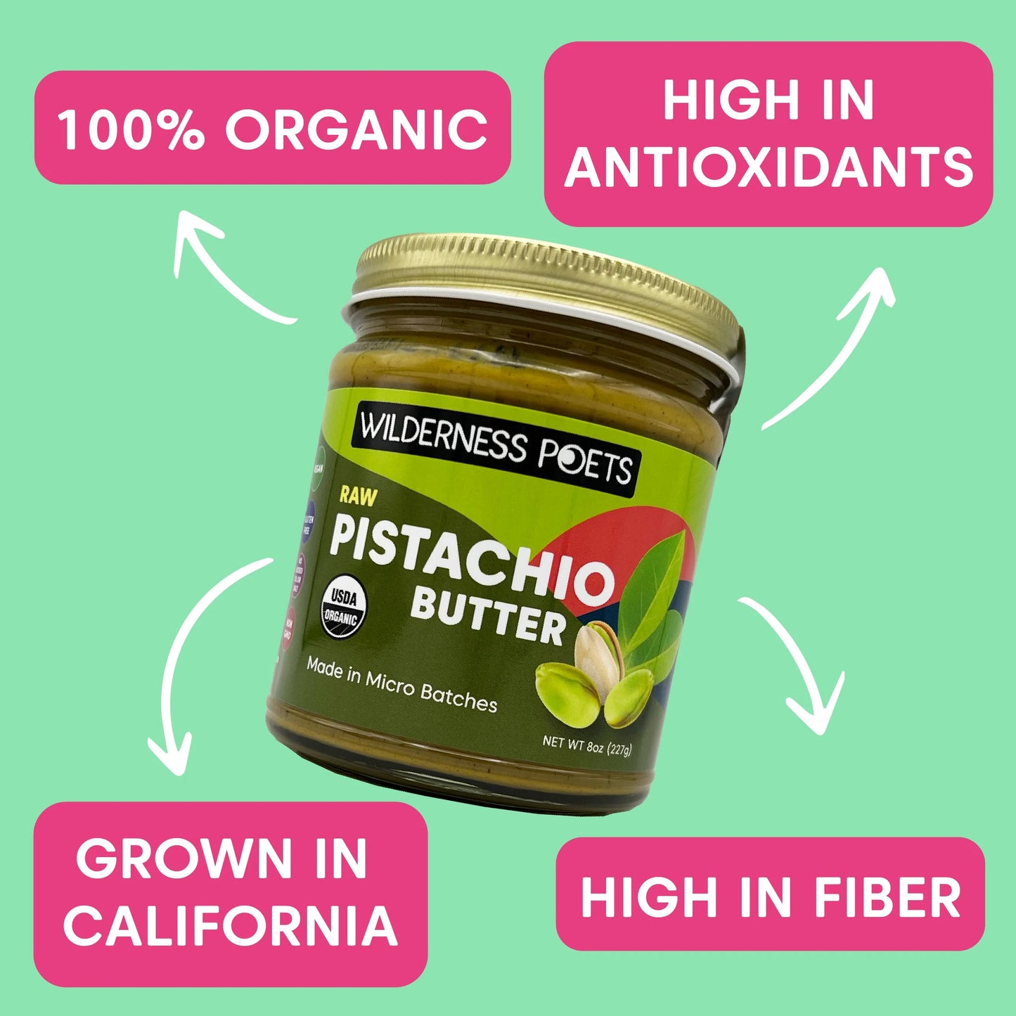 Wilderness Poets - Raw Pistachio Butter