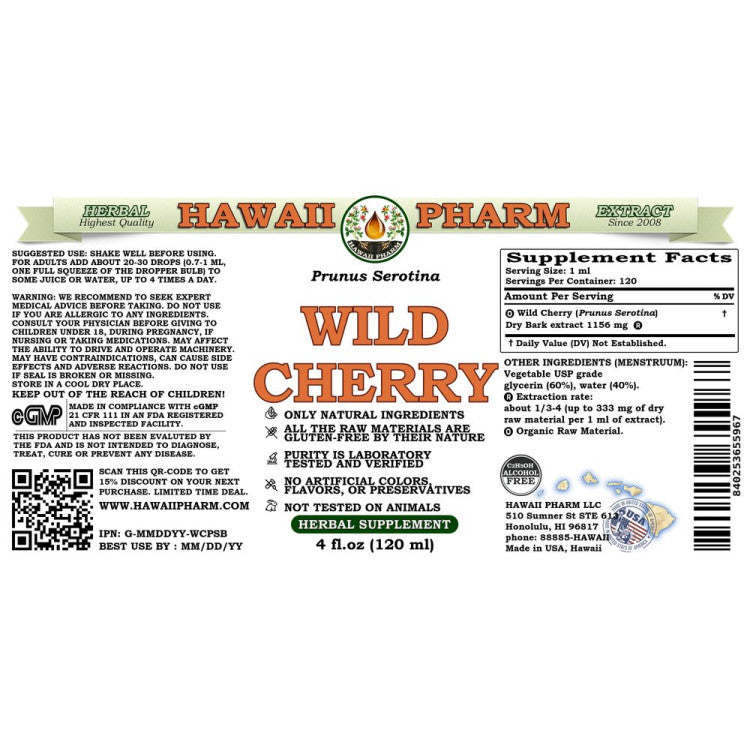 Hawaii Pharm Wild Cherry, Alcohol Free - RealLifeHealing