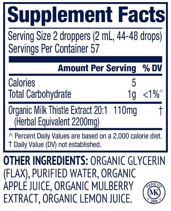 Vimergy Milk Thistle Supplement Facts