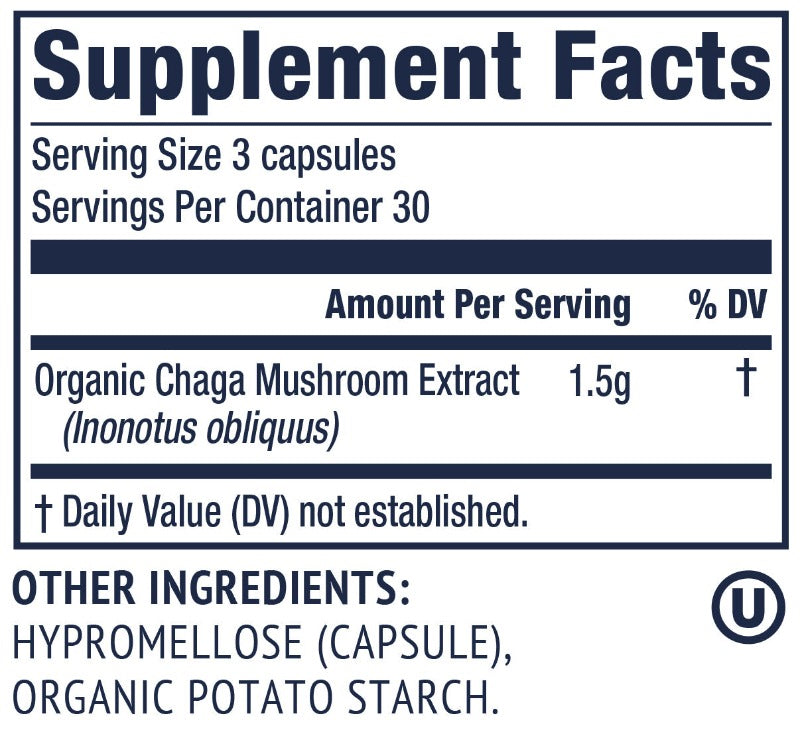 Vimergy Chaga Supplement Facts