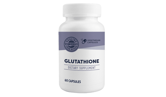 Glutathione supplement bottle for antioxidant and detox support