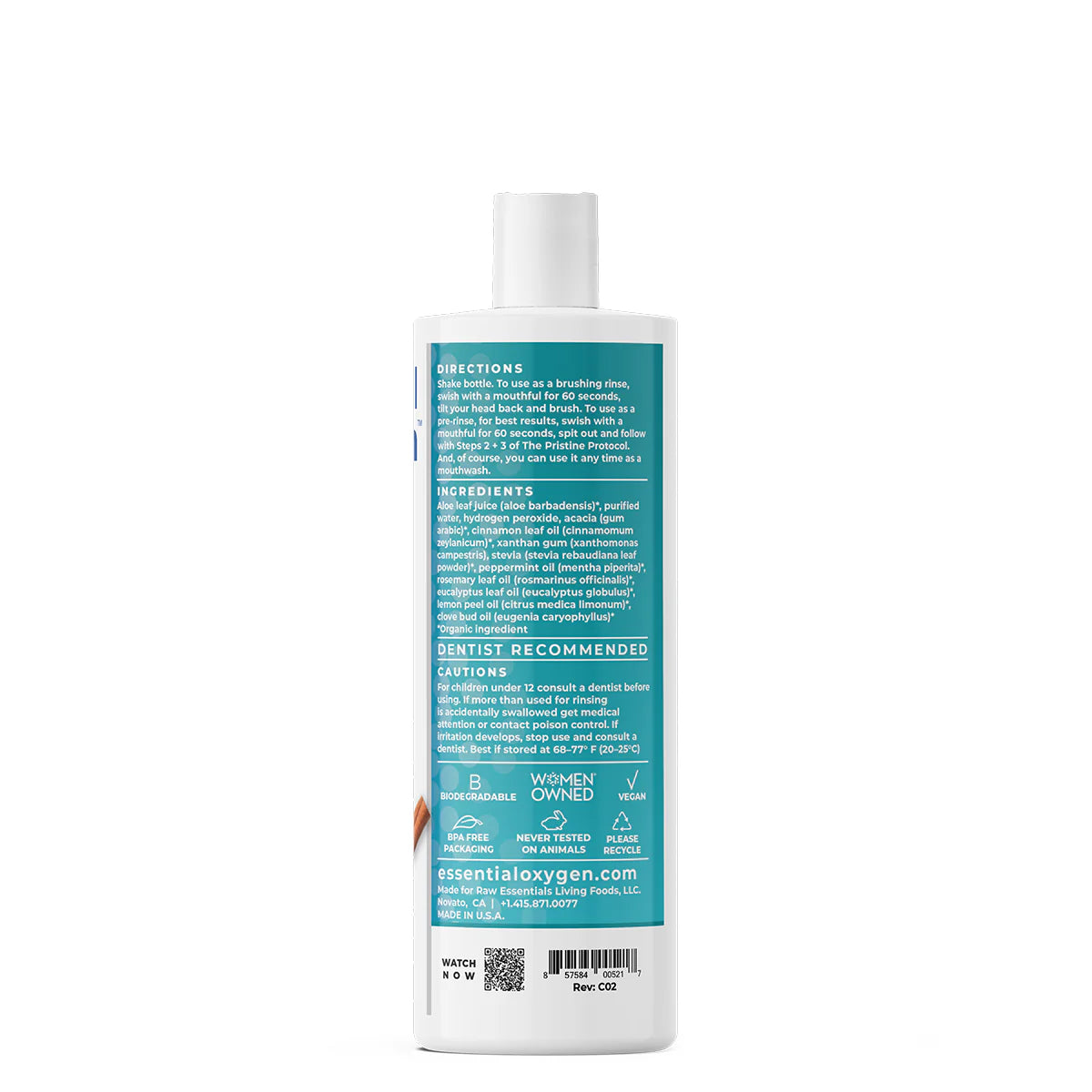 Essential Oxygen - Organic Mouth Wash Peppermint