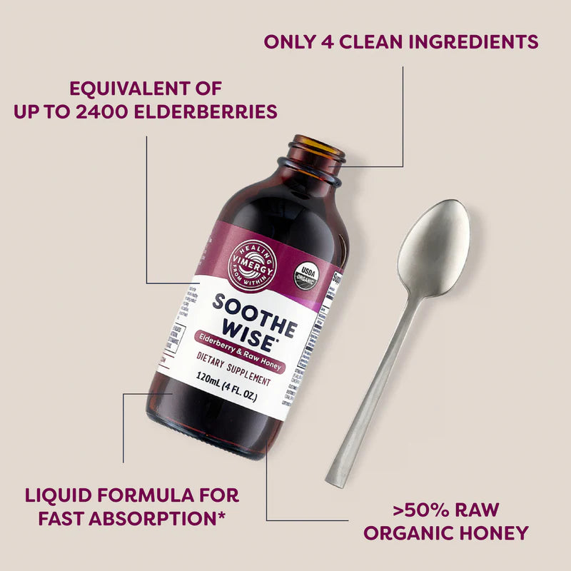 Vimergy - Soothe Wise* Elderberry & Raw Honey Syrup - RealLifeHealing